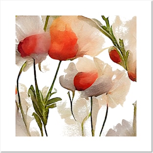 Red poppies watercolor painting #1 Posters and Art